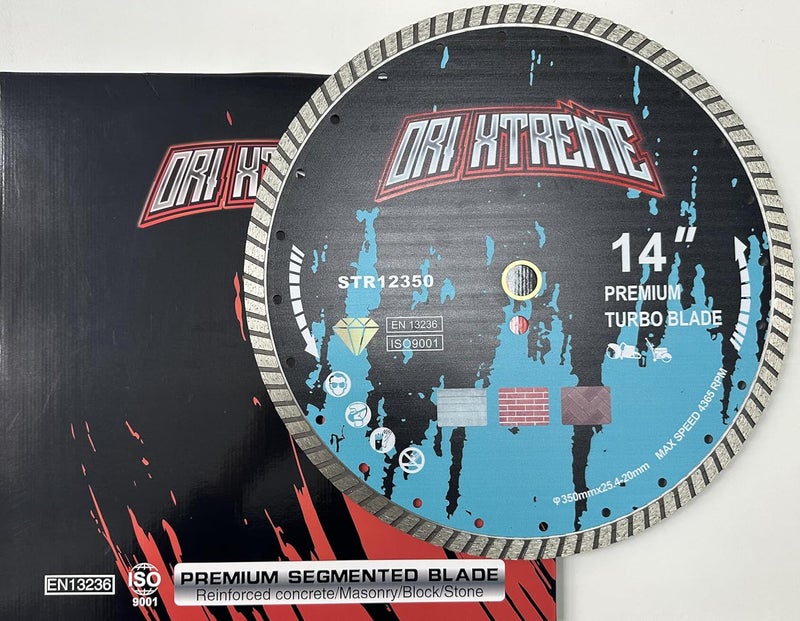 ORIXTREME 14Inch Diamond Saw Blade,Turbo Rim General Purpose Blade Dry/Wet Cutting Concrete,Reinforced Concrete, Masonry, Brick, Block,Stone 1"-20mm Arbor - Image 5